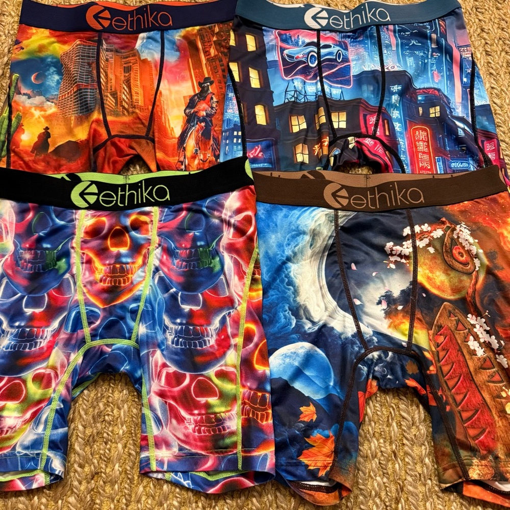 Ethika Boys Colorful Boxer Briefs Lot of Four Size XL Retails $15.00 Each